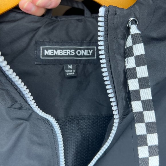 Men's Members Only Black Anorak Windbreaker Jacket with Hood Logo - M. - Picture 4 of 6